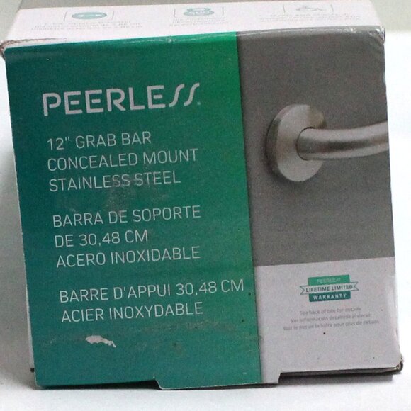 Peerless 12 Inch Stainless Steel Concealed Mount Grab Bar - New In Box - Picture 4 of 12